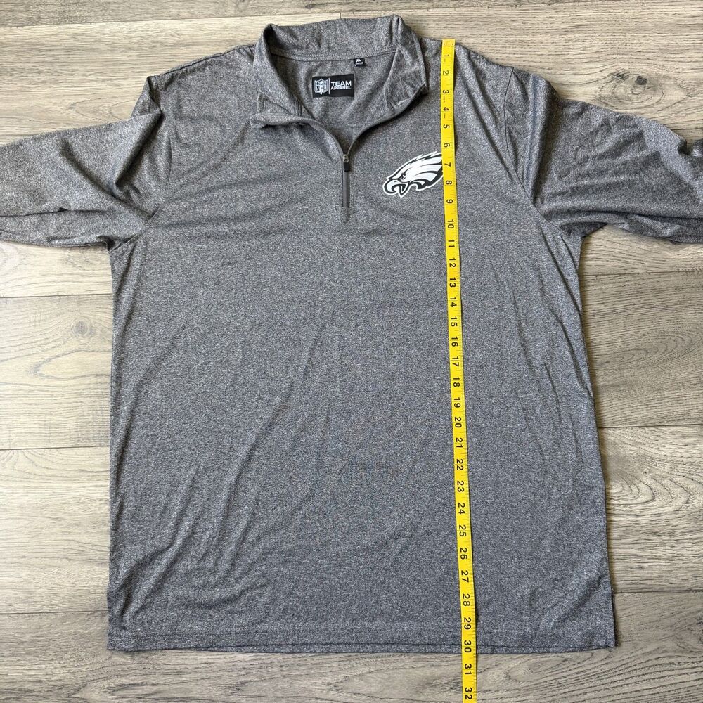 Philadelphia Eagles NFL Team Apparel 1/4 Zip Gray Pullover - Size XL - Picture 3 of 7